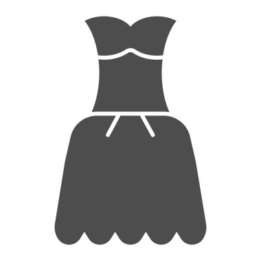 Katı bir simge giyin. Önlük vektör çizimi beyaza izole edildi. Kadın giysileri kabartma tasarımı, web ve uygulama için tasarlanmış. Eps 10.