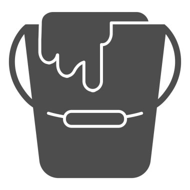 Katı boya ikonu. Vektör illüstrasyonu beyazda izole edilebilir. Boya kabı kabartma tasarımı, web ve uygulama için tasarlanmış. Eps 10.