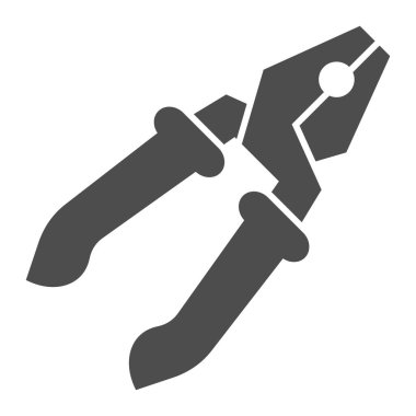 Katı pense simgesi. Onarım vektör çizimi beyaza izole edildi. Ağ ve uygulama için tasarlanmış kabartma tasarımı. Eps 10.