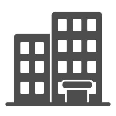 Katı bir simge inşa ediliyor. Beyaz üzerine izole edilmiş ev vektör çizimi. Mimari kabartma tasarımı, web ve uygulama için tasarlandı. Eps 10.