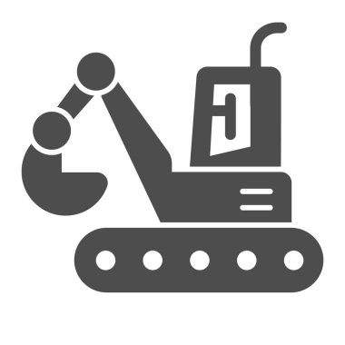 Kova kazıcı simgesi. Kazıcı vektör illüstrasyonu beyazda izole edildi. Yapı kabartma tasarımı, web ve uygulama için tasarlanmış. Eps 10.