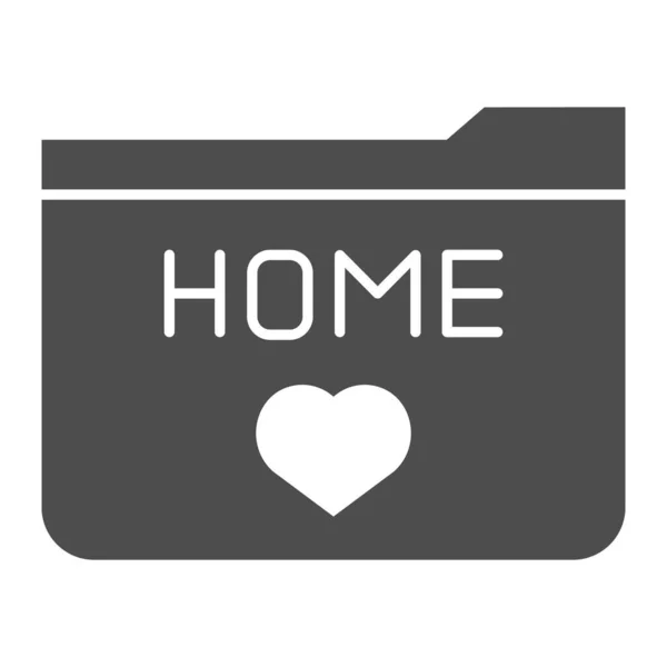 Home folder solid icon. Folder favorites vector illustration isolated on white. Folder with heart glyph style design, designed for web and app. Eps 10. — Stock Vector