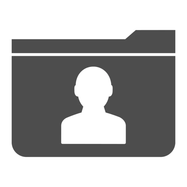 Dossier personnel icône solide. Illustration vectorielle du dossier membre isolée sur blanc. Conception de style glyphe de dossier d'ordinateur, conçu pour le Web et l'application. Eps 10 . — Image vectorielle