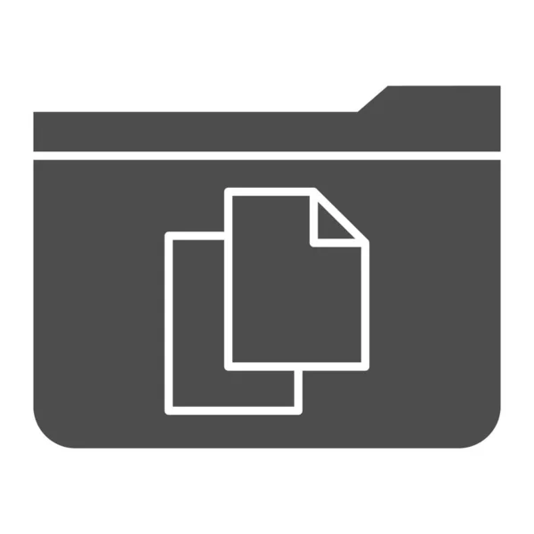Carpeta de archivos icono sólido. Carpeta con ilustración vectorial de documentos aislada en blanco. Diseño de estilo glifo de carpeta de computadora, diseñado para web y aplicación. Eps 10 . — Archivo Imágenes Vectoriales