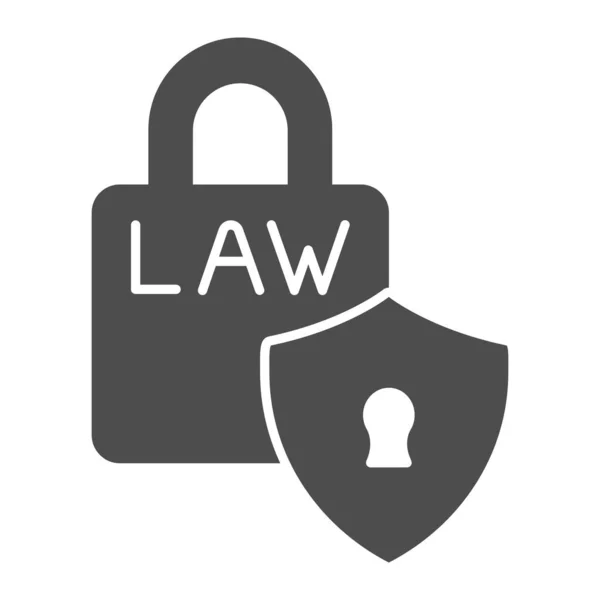 Lock törvény szilárd ikon. Védelmi vektor illusztráció elszigetelt fehér. Lakat törvény glyph stílus design, tervezett web és app. 10. rész. — Stock Vector