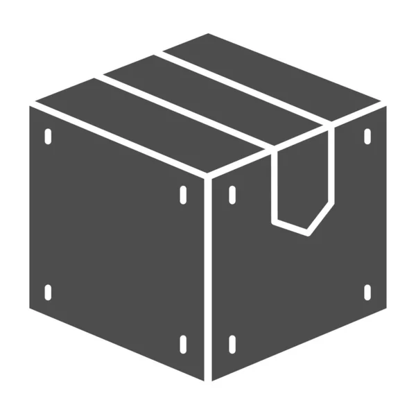 Drewniane pudełko solidna ikona. Ilustracja wektora ładunku odizolowana na białym. Projektowanie glifów pamięci masowej, przeznaczone do sieci i aplikacji. Eps 10. — Wektor stockowy