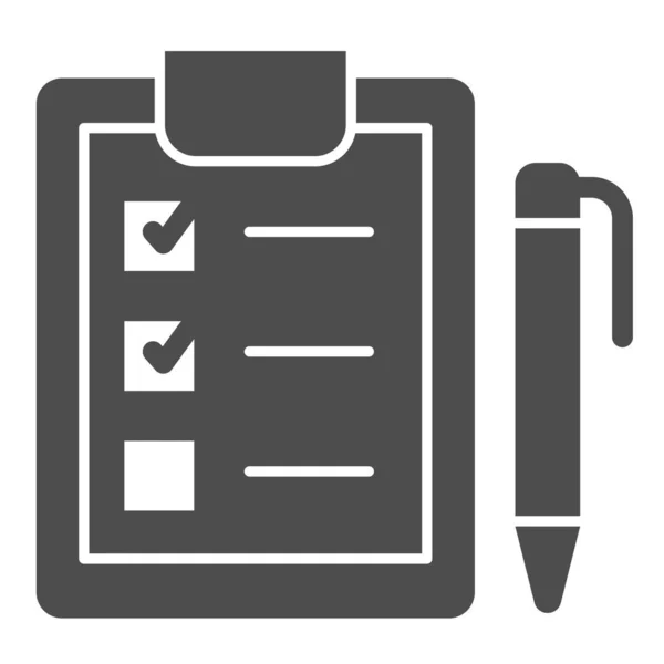 Portapapeles con lápiz icono sólido. Cuadro de control y lápiz ilustración vectorial aislado en blanco. Lista de diseño de estilo glifo, diseñado para la web y la aplicación. Eps 10 . — Vector de stock