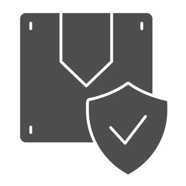 Casilla y comprobar el icono sólido. Ilustración vectorial de seguridad de carga aislada en blanco. Diseño de estilo glifo de paquete aprobado, diseñado para web y aplicación. Eps 10 . — Vector de stock