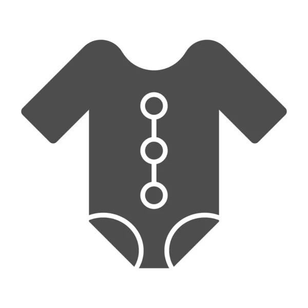 Baby Strampler solide Symbol. Kinderkleidung Vektor Illustration isoliert auf weiß. Newborn suit glyph style design, entworfen für web und app. Eps 10. — Stockvektor