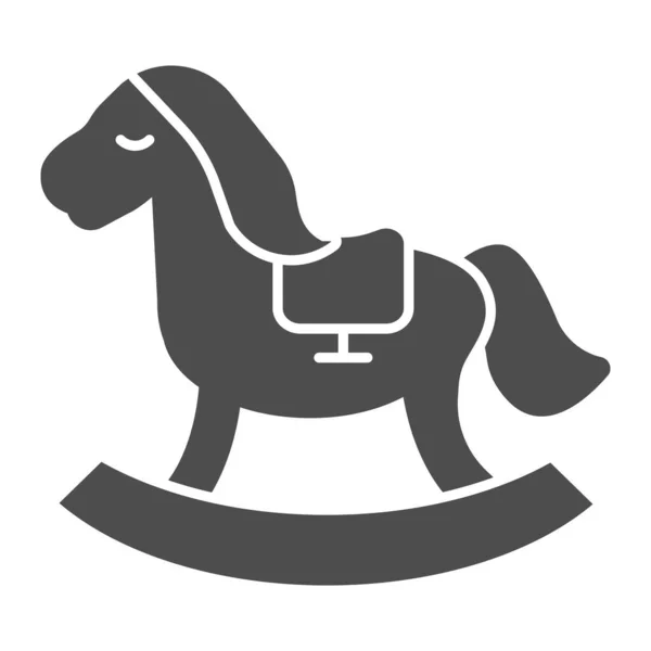 Kůň hračky pevná ikona. Vektorová ilustrace pro děti izolovaná na bílém. Rocking pony glyph design, určený pro web a aplikaci. Eps 10. — Stockový vektor