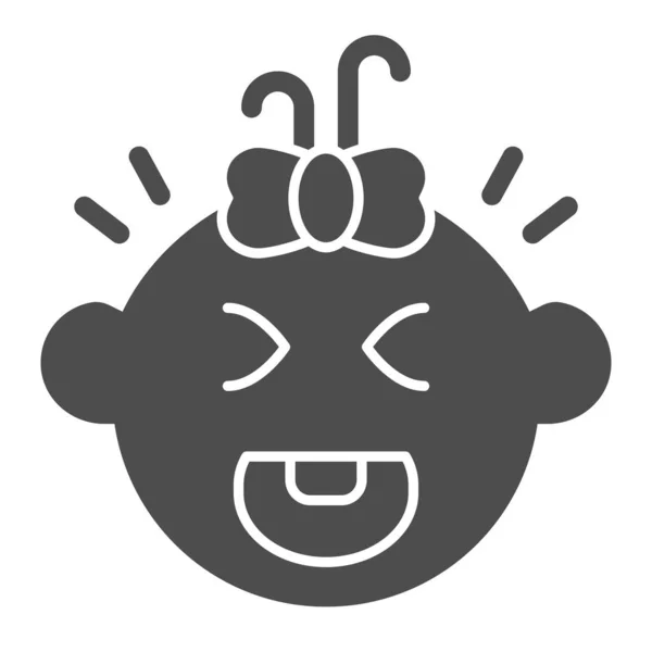 Plakající dětská ikona. Vektorová ilustrace dětského pláče izolovaná na bílém. Dítě tvář glyf styl design, určený pro web a aplikaci. Eps 10. — Stockový vektor