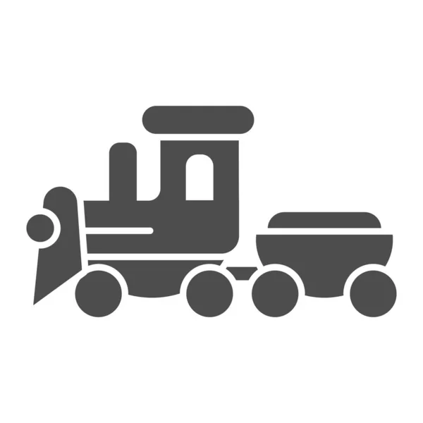 Train toy solid icon. Child toy vector illustration isolated on white. Locomotive glyph style design, designed for web and app. Eps 10. — Stock Vector