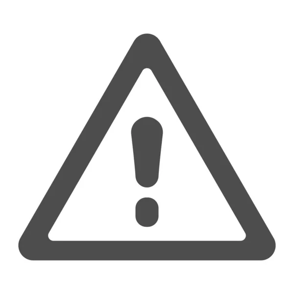Signo de atención icono sólido. Ilustración de vector de señal de advertencia aislada en blanco. Diseño de estilo glifo de alerta, diseñado para web y aplicación. Eps 10 . — Vector de stock