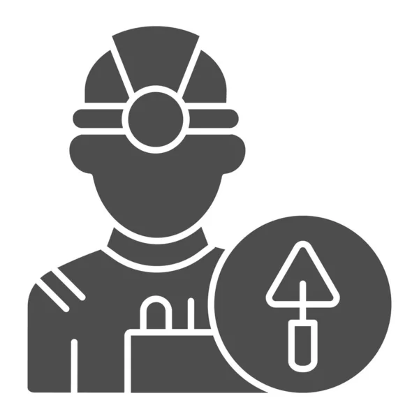 Icono sólido constructor. Ilustración vectorial de ingeniero aislado en blanco. Diseño de estilo glifo trabajador, diseñado para la web y la aplicación. Eps 10 . — Archivo Imágenes Vectoriales