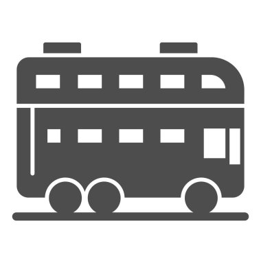 Londra otobüsü simgesi. Çift katlı otobüs vektör çizimi beyaza izole edildi. Seyahat kabartma tasarımı, web ve uygulama için tasarlanmış. Eps 10.