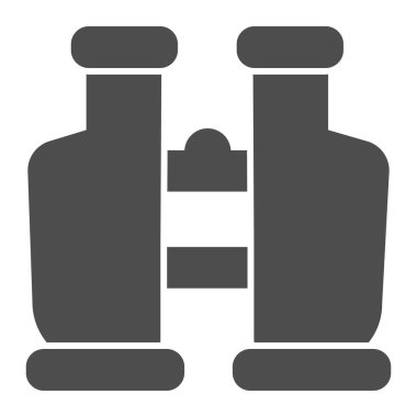 Dürbünün katı simgesi. Beyaz üzerine izole edilmiş optik vektör çizimi. Web ve uygulama için tasarlanmış casus kabartma tasarımı. Eps 10.