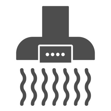 Mutfak egzozu katı bir ikon. Beyaz üzerine izole edilmiş ev vektör illüstrasyonu. Ağ ve uygulama için tasarlanmış kabartma kabartma tasarımı. Eps 10.