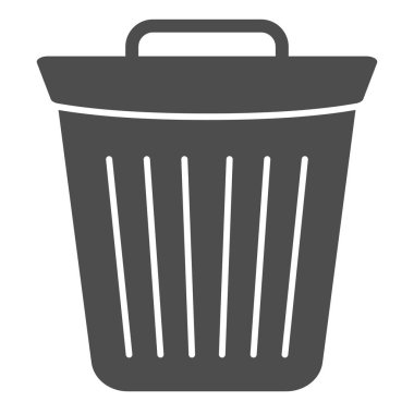 Çöp kutusu simgesi. Çöp taşıyıcı illüstrasyonu beyaza izole edildi. Kova kabartma tasarımı, web ve uygulama için tasarlandı. Eps 10.