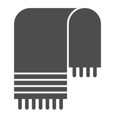 Havlu sert simgesi. Banyo vektör çizimi beyaza izole edildi. Doku kabartma tasarımı, web ve uygulama için tasarlandı. Eps 10.