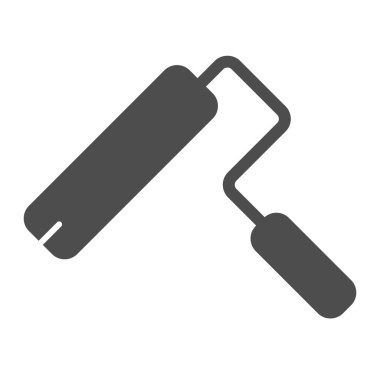 Boya silindiri simgesi. Boyacı vektör çizimi beyaza izole edildi. Boya aracı kabartma tasarımı, web ve uygulama için tasarlandı. Eps 10.