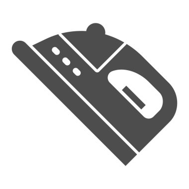 Demir gibi sert bir ikon. Beyaz üzerine izole edilmiş ev vektör illüstrasyonu. Ev aletleri kabartma tasarımı, web ve uygulama için tasarlanmış. Eps 10.