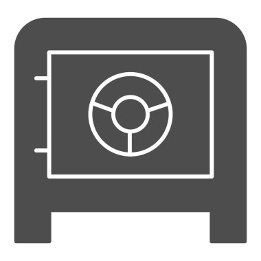 Güvenli kutu simgesi. Bankanın güvenli vektör çizimi beyaza izole edildi. Strongbox glyph tarzı tasarım, web ve uygulama için tasarlandı. Eps 10.