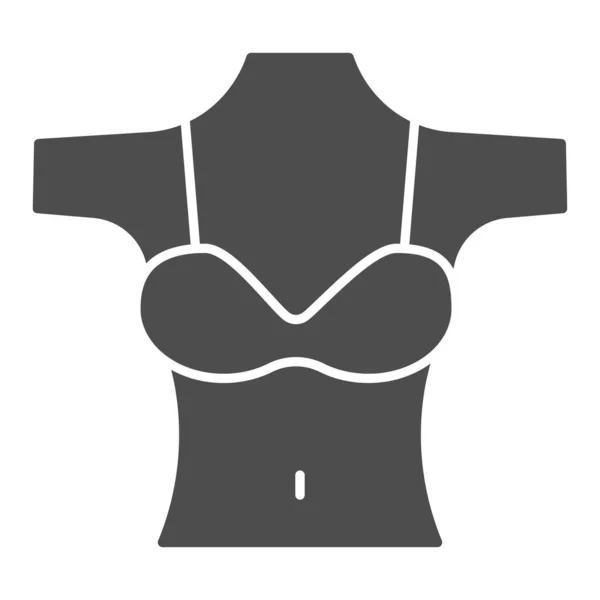 Mujer decoleta icono sólido. Figura de las niñas con ilustración de vectores de sujetador aislado en blanco. Diseño de estilo glifo corporal femenino, diseñado para la web y la aplicación. Eps 10 . — Archivo Imágenes Vectoriales