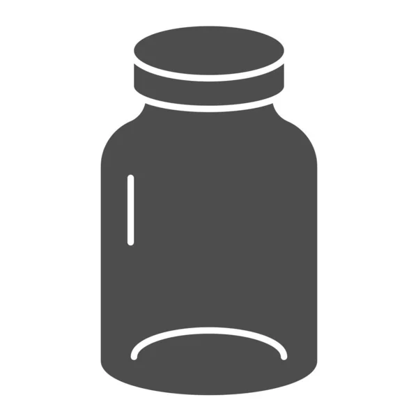 Jar solid icon 입니다. 유리 벡터 일러스트는 흰색에 분리되어 있다. Pot glyph 스타일 디자인은 웹 과 앱을 위해 설계되었다. Eps 10. — 스톡 벡터