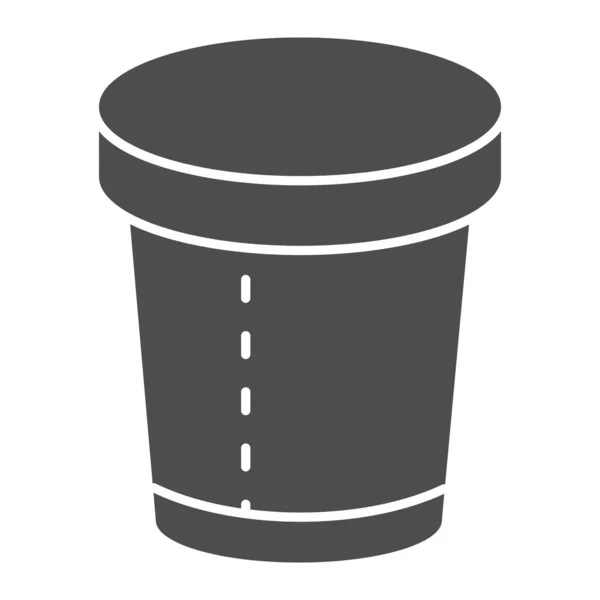 Disposable cup solid icon. Paper cup vector illustration isolated on white. Coffee cup glyph style design, designed for web and app. Eps 10. — Stock Vector