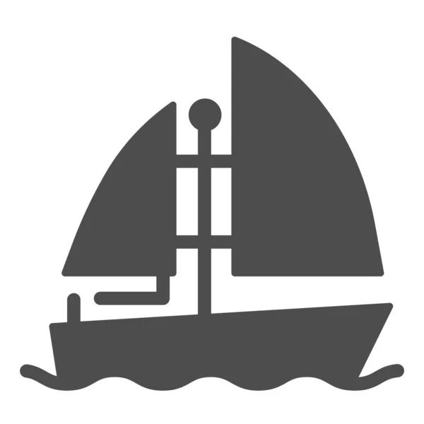 Jachtstevig icoon. Boot vector illustratie geïsoleerd op wit. Ship glyph stijl ontwerp, ontworpen voor web en app. Eps 10. — Stockvector