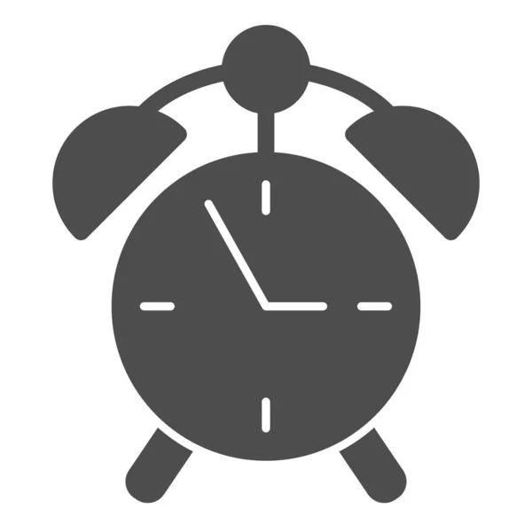 Reloj despertador icono sólido. Ver ilustración vectorial aislado en blanco. Diseño de estilo glifo de tiempo, diseñado para la web y la aplicación. Eps 10 . — Archivo Imágenes Vectoriales