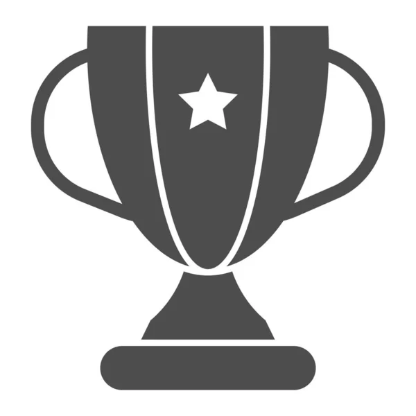 Trofeo icona solida. Vincitore tazza vettoriale illustrazione isolata su bianco. Premio calice stile glyph design, progettato per il web e app. Eps 10 . — Vettoriale Stock