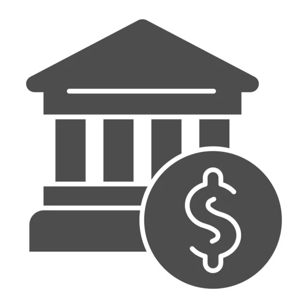Крепкая икона банка. Векторная иллюстрация банка и доллара изолирована на белом. Архитектура в стиле глифа, разработана для веб и приложений. Eps 10 . — стоковый вектор