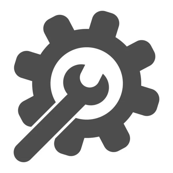 Klucz i ikona narzędzi. Narzędzia serwisowe wektor ilustracji izolowane na białym. Konstrukcja w stylu glifów naprawczych, zaprojektowana dla sieci web i aplikacji. Eps 10. — Wektor stockowy