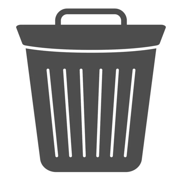 Bin szilárd ikon. Szemét vektor illusztráció elszigetelt fehér. Bucket glyph stílusú design, web és app. 10. rész. — Stock Vector