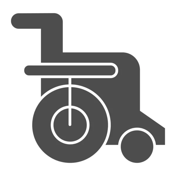 Pevná ikona invalidní židle. Vektorový obrázek invalidního vozíku izolovaný na bílém. Bezbariérový design glyfového stylu, určený pro web a aplikaci. Eps 10. — Stockový vektor