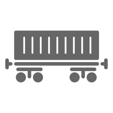 Demiryolu teslimatı katı ikonu, lojistik sembol, beyaz arka planda tren vagonu vektör işareti, mobil konsept ve web tasarımı için kargo çelik sarnıç ikonu. Vektör grafikleri.