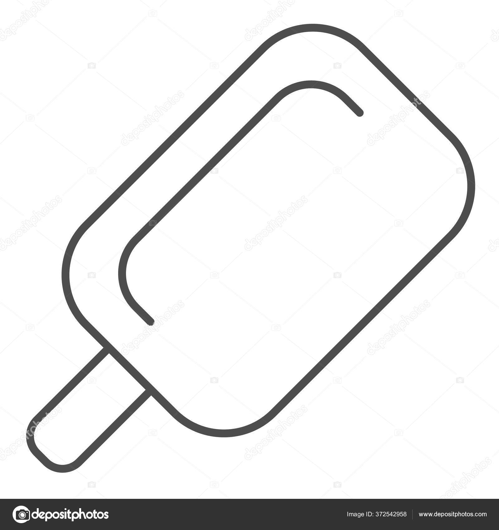 Stick ice cream thin line icon. Ice lolly vector illustration isolated