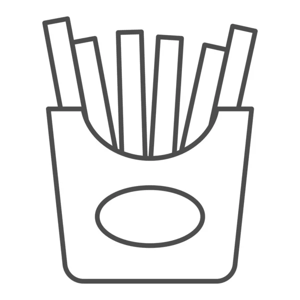 Pommes dünne Linie Ikone. Illustration des Fastfood-Vektors isoliert auf weiß. Fried Potato Outline Style Design, entworfen für Web und App. Eps 10. — Stockvektor