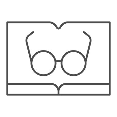 İnce çizgi ikonlu bir kitap. Beyaz üzerine izole edilmiş vektör illüstrasyonu okuyorum. Bilgi ana hatları tasarımı, web ve uygulama için tasarlandı. Eps 10.
