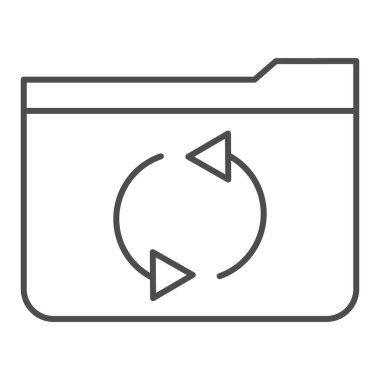 Dizin ince çizgi simgesini tazele. Dizin vektör illüstrasyonunu beyaza göre güncelle. Bilgisayar dizini tasarımı, web ve uygulama için tasarlandı. Eps 10.