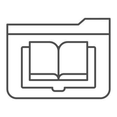 Dizin günlüğü ince çizgi simgesi. Beyaz üzerine izole edilmiş kitap vektör illüstrasyonlu dizin. Bilgisayar dizini tasarımı, web ve uygulama için tasarlandı. Eps 10.