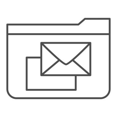 Posta ince satır simgesi için dizin. Beyaz üzerine izole edilmiş zarf vektör illüstrasyonlu dizin. Bilgisayar dizini tasarımı, web ve uygulama için tasarlandı. Eps 10.