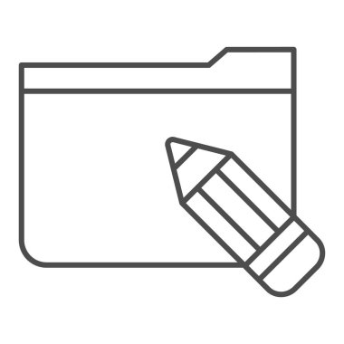 Kalem ince çizgi simgesi olan dizin. Beyaz üzerine izole edilmiş vektör çizimleri olan dizin. Bilgisayar dizini tasarımı, web ve uygulama için tasarlandı. Eps 10.