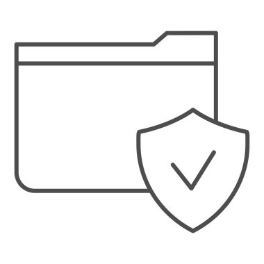 İnce çizgi simgesine sahip dizin. Kontrol edilen dizin vektör illüstrasyonu beyazda izole edildi. Doğrulanmış dizin tasarımı, web ve uygulama için tasarlandı. Eps 10.