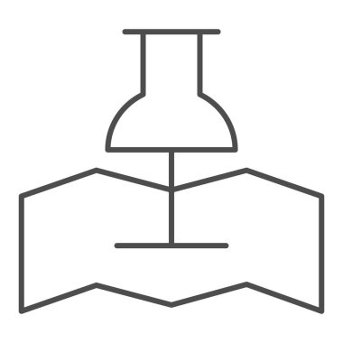 İnce çizgi simgesine basılı harita. Konum belirleyici vektör çizimi beyaza izole edildi. Harita işaretleyici tasarımı, web ve uygulama için tasarlandı. Eps 10.