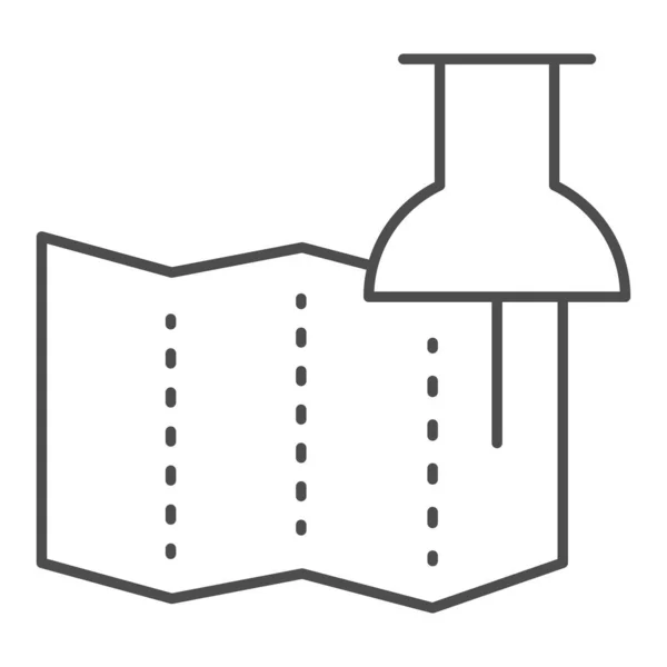 GPS wskazuje cienką ikonę. Ilustracja wektora mapy odizolowana na białym. Mapa i push pin szkic styl projektowania, przeznaczony do sieci web i aplikacji. Eps 10. — Wektor stockowy