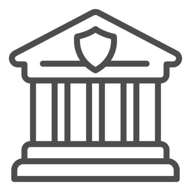 Adliye çizgisi ikonu. Yunan mimari vektör illüstrasyonu beyaza izole edildi. Banka tasarımı, web ve uygulama için tasarlandı. Eps 10.