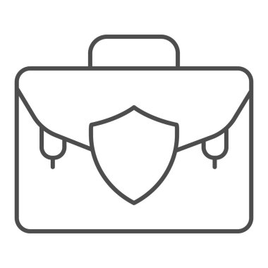 Avukat portföyü ince çizgi ikonu. Bavul vektör çizimi beyaza izole edildi. Evrak çantası tasarımı, web ve uygulama için tasarlanmış. Eps 10.