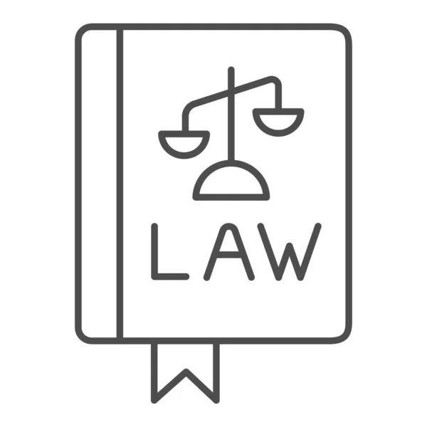 Libro de leyes icono de línea delgada. Ilustración vectorial de derecho constitucional aislada en blanco. Diseño de estilo de esquema de juicio, diseñado para la web y la aplicación. Eps 10 . — Vector de stock